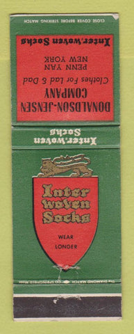 Matchbook Cover - Inter Woven Socks Donaldson Jensen Penn Yan NY