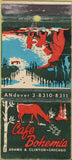 Matchbook Cover - Cafe Bohemia Chicago IL WEAR 30 Strike