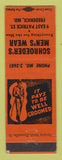 Matchbook Cover - Schroeder's Men's Clothes Frederick MD