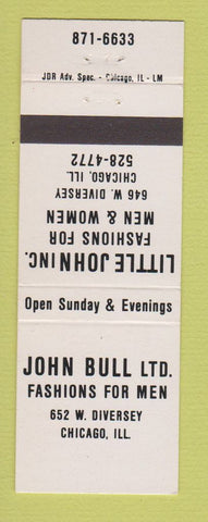 Matchbook Cover - John Bull Men's Clothes Chicago IL