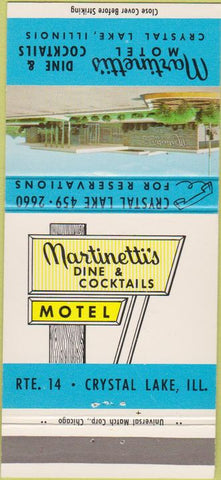 Matchbook Cover - Martinetti's Motel Crystal Lake IL 30 Strike