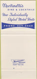 Matchbook Cover - Martinetti's Motel Crystal Lake IL 30 Strike