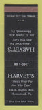 Matchbook Cover - Harvey's Men's Clothes Homestead PA