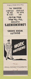 Matchbook Cover - Longnecker's Work Clothes Reading PA