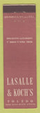 Matchbook Cover - Lasalle & Koch's Toledo OH Department Store