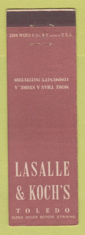 Matchbook Cover - Lasalle & Koch's Toledo OH Department Store
