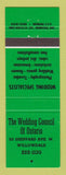 Matchbook Cover - The Wedding Council of Ontario Willowdale ON GREEN