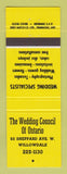 Matchbook Cover - The Wedding Council of Ontario Willowdale ON YELLOW