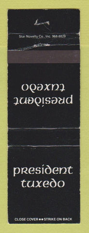 Matchbook Cover - President Tuxedo Warren Birmingham MI WEAR