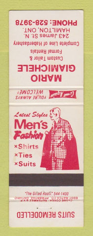 Matchbook Cover - Mario Giamichele Men's Clothes Hamilton ON