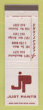 Matchbook Cover - Just Pants Clothes St Louis MO
