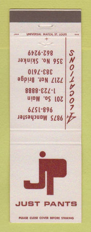 Matchbook Cover - Just Pants Clothes St Louis MO