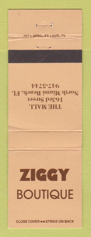 Matchbook Cover - Ziggy Boutique North Miami Beach FL WEAR