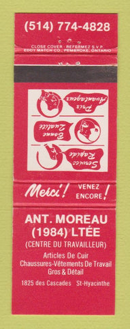 Matchbook Cover - Ant Moreau 1984 St Hyacinthe QC