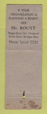 Matchbook Cover - Routts Women's Clothes Milwaukee WI