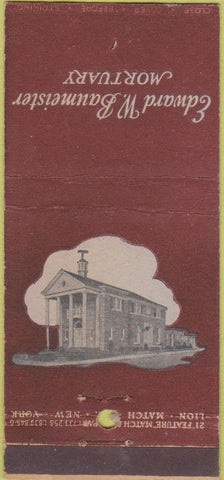 Matchbook Cover - Baumeister Mortuary York PA WEAR 21 Feature