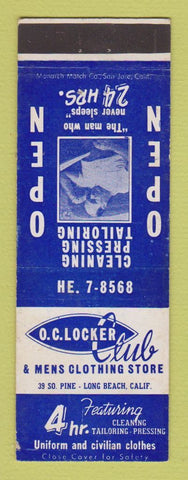 Matchbook Cover - OC Locker Club Men's Clothes Long Beach CA