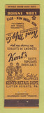 Matchbook Cover - Kent's Mens Clothes Clifton Heights PA