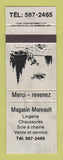 Matchbook Cover - Magasin Moreault Lingerie QC