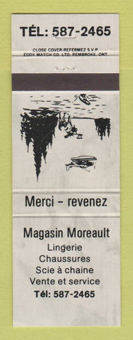 Matchbook Cover - Magasin Moreault Lingerie QC