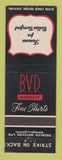 Matchbook Cover - BVD Shirt Makers Clothes NO DEALER