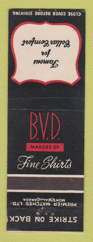 Matchbook Cover - BVD Shirt Makers Clothes NO DEALER
