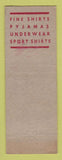 Matchbook Cover - BVD Shirt Makers Clothes NO DEALER