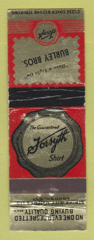 Matchbook Cover - Forsyth Men's Clothes Burley Bros WEAR