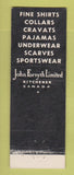 Matchbook Cover - Forsyth Men's Clothes Burley Bros WEAR