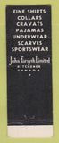 Matchbook Cover - Forsyth Men's Clothes Myer's Hamilton ON WEAR