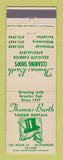 Matchbook Cover - Thomas Barth Tuxedo Rentals Wilkinsburg PA Pittsburgh