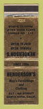 Matchbook Cover - Henderson's Men's Clothes Santa Rosa CA WEAR