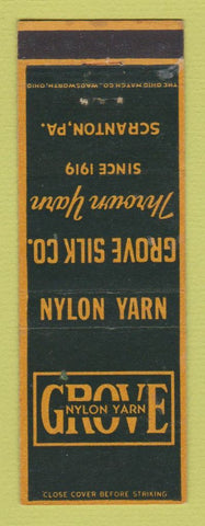 Matchbook Cover - Grove Nylon Yarn Scranton PA