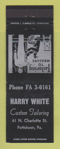 Matchbook Cover - Harry White Tailor Clothes Pottstown PA