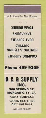 Matchbook Cover - G&G Supply Sporting Goods Army Surplus Morgan City LA