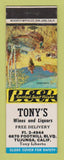 Matchbook Cover - Tony's Wines Liquors Tujunga CA