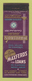 Matchbook Cover - Maxferd's Loans Jewelry San Francisco CA