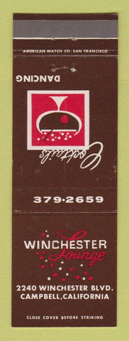 Matchbook Cover - Winchester Lounge Campbell CA