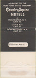 Matchbook Cover - Country Squire Motels Utica Rochester Schenectady NY 30 Strike