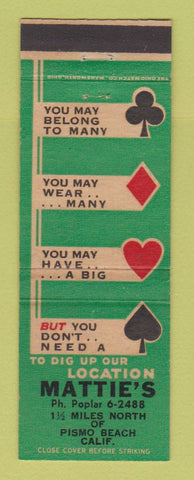 Matchbook Cover - Mattie's Pismo Beach CA