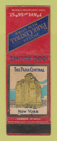 Matchbook Cover - Hotel Park Central New York City WORN