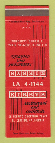 Matchbook Cover - Kirbys Restaurant El Cerrito CA