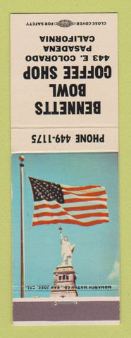 Matchbook Cover - Bennetts Bowl Coffee Shop Pasadena CA