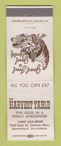 Matchbook Cover - The Harvest Table Restaurant Sunnyvale CA WEAR