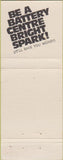 Matchbook Cover - Battery Center Durban South Africa car batteries