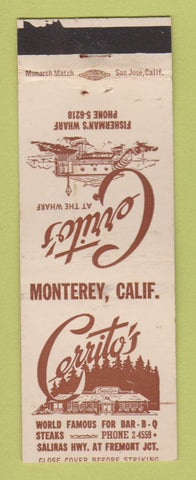 Matchbook Cover - Cerrito's Restaurant Monterey CA WEAR