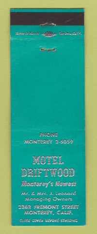 Matchbook Cover - Motel Driftwood Monterey CA