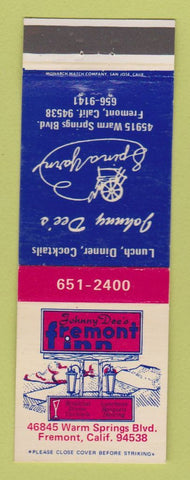Matchbook Cover - Johnny Dee's Fremont Inn CA