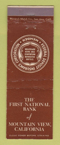 Matchbook Cover - First National Bank Mountain View CA