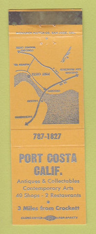 Matchbook Cover - Port Costa CA Commerce ORANGE WEAR